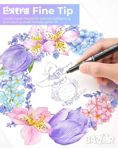 Ohuhu Maui Series 36 цвята маркери с два писеца-четка и тънък, снимка 5 - Ученически пособия, канцеларски материали - 52143166