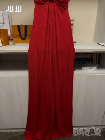 Дълга червена рокля, снимка 3 - Рокли - 49455409
