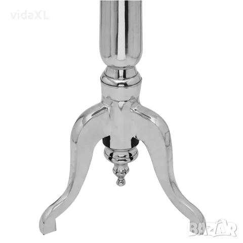 vidaXL Кръгла странична маса, алуминиева, сребриста, снимка 2 - Маси - 56146381