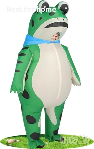 JINSTABAG Надуваем костюм за възрастни, жаба, цяло тяло, луксозен забавен костюм за мъже и жени