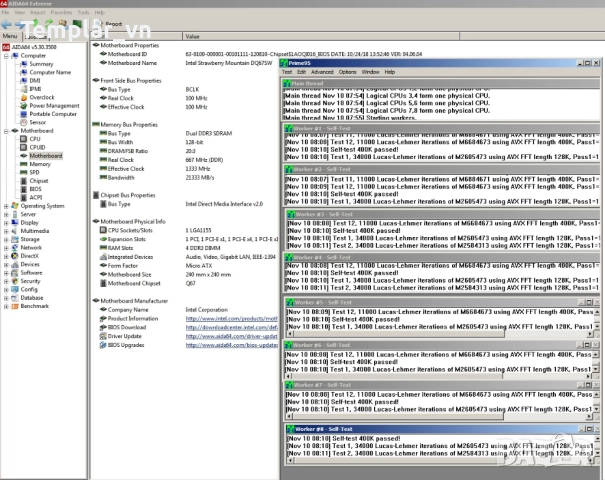 Intel DQ67SW socket LGA 1155, снимка 9 - Дънни платки - 52380316