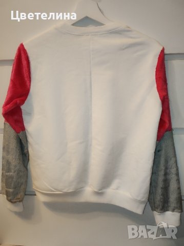 Бяла блуза с пухкави ръкави размер S цена 10 лв., снимка 2 - Блузи с дълъг ръкав и пуловери - 42881292