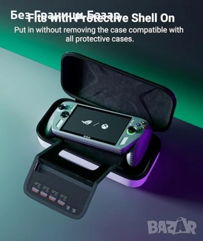 Нов Преносим твърд защитен кейс калъф за Xbox Ally X с голямо отделение поставка, снимка 6 - Аксесоари - 54101233