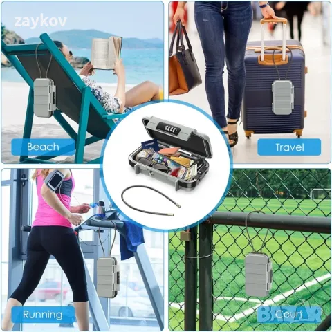 Надстроен преносим сейф, сейф с код, водоустойчив мини сейф за пътуване, снимка 5 - Други стоки за дома - 47498839