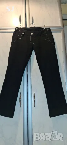 Дамски зимен, плътен, черен панталон. Размер XS, снимка 2 - Панталони - 48068751