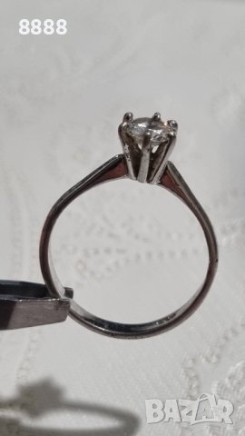 Сребърен пръстен 925 с централен камък , снимка 2 - Пръстени - 44501236