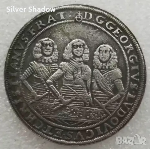 Монета Саксония 1 Талер 1659 г "Тримата братя", снимка 1