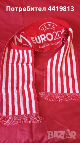 Официален плетен фен шал UEFA Euro 2008 Austria-Switzerland (Австрия-Швейцария) - със забележки, снимка 6 - Фен артикули - 55963721