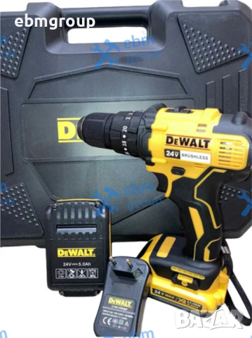 Акумулаторен ударен винтоверт DeWalt 24V 5Ah с 2 батерии Девалт 99pc, снимка 4 - Други инструменти - 44590799