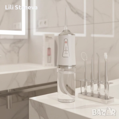 Портативен зъбен душ с 3 режима на действие и мощна водна струя / Цвят: Бял. , снимка 5 - Други - 52822060