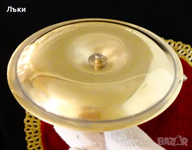 Бронзов свещник с дръжка 5.5 см. , снимка 5 - Антикварни и старинни предмети - 54092965