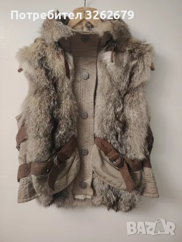 елек дамски естествен косъм от койот made in Italy размер М