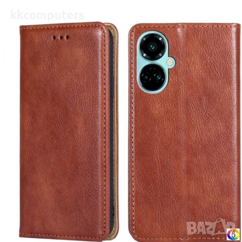 Tecno Camon 19 / 19 Pro Gloss Oil Solid Color /Magnetic Wallet Кожен Калъф и Протектор