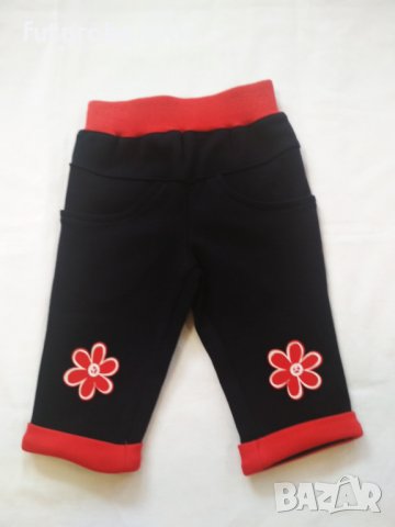 Комплект за бебе момиче в червено и тъмносиньо с шита щампа на зайчета, снимка 3 - Комплекти за бебе - 31877019