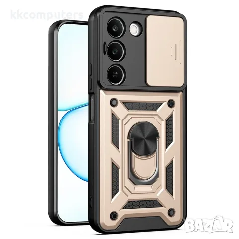 За Realme C100 5G / C83 5G Удароустойчив TPU PC Калъф с Въртяща Стойка, Плъзгащо Капаче за Камерата , снимка 4 - Калъфи, кейсове - 56184702