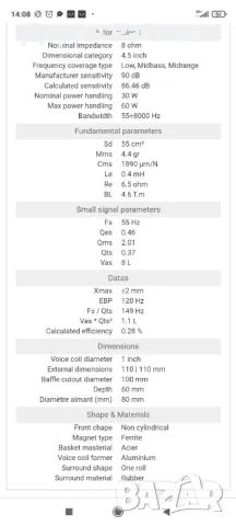 Качествени карбонови говорители MONACOR 4,5 inch 8 ohm, снимка 6 - Тонколони - 50406567