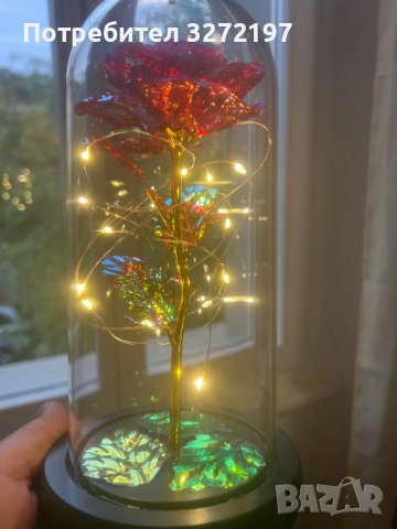 LED лампа , ЧЕРВЕНА ВЕЧНА РОЗА, снимка 10 - Настолни лампи - 42866009