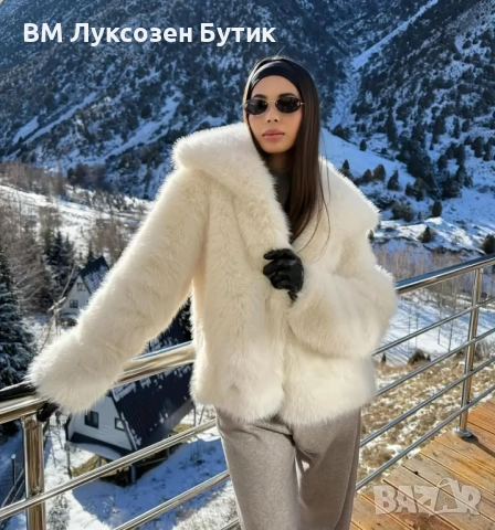 ❄️🦊 Елегантна Зимна Визия – Дамско Палто от Лисича Кожа 🦊