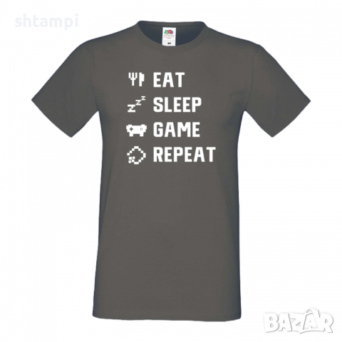 Мъжка тениска Game 4,Eat,Sleep,Game,Anime,Repeat,Ядене,Спане,Геймс,Подарък,Повторение,Празник,Игри, снимка 12 - Тениски - 36419170