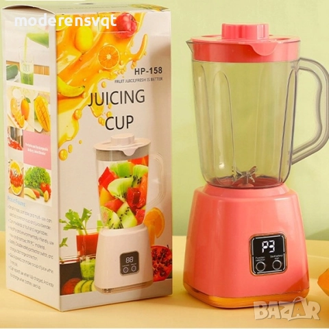 МИНИ БЛЕНДЕР С ВИСОКА МОЩНОСТ 50W 750МЛ LED ДИСПЛЕЙ 3 РЕЖИМА НА РАБОТА БЕЗЖИЧЕН, снимка 5 - Блендери - 51935313