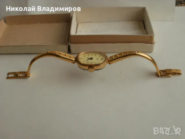 Руски дамски ръчен часовник позлатен, снимка 10 - Дамски - 49874505