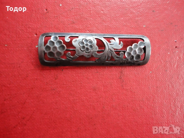 Страхотна ажурна сребърна брошка 900, снимка 7 - Колиета, медальони, синджири - 54080952