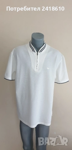 Еmporio Armani Zip Pique Pima Cotton Slim Fit Mens Size 3XL НОВО! ОРИГИНАЛ Мъжка Тениска!, снимка 13 - Тениски - 53925299