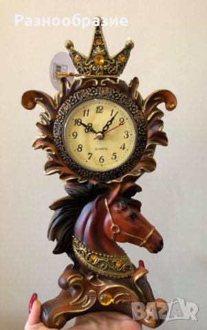 Часовник с кон и корона , снимка 1 - Антикварни и старинни предмети - 32122505
