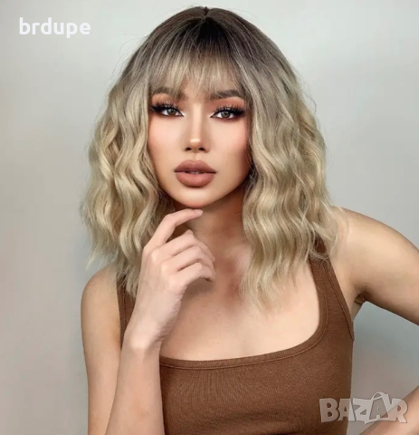 Руса - омбре перука на вълни, снимка 2 - Аксесоари за коса - 44614418