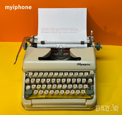 Пишеща Машина Олимпия Olympia3 Цвята Кирилица нова лента топ състояние