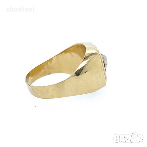Златен мъжки пръстен 4,36гр. размер:65 14кр. проба:585 модел:22377-1, снимка 3 - Пръстени - 44381266