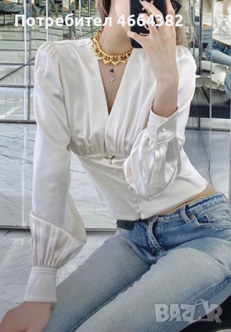 Ризка YSL от сатен, снимка 5 - Ризи - 52587654