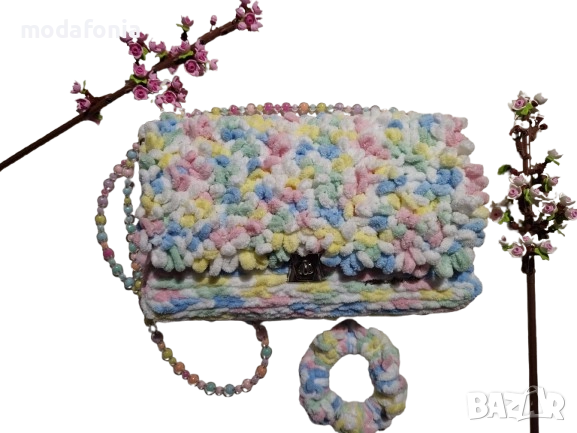 Ръчно изработена чанта CANDY и скрънчи