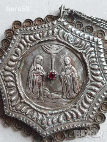 Много стара сребърна православна панагия, снимка 4 - Антикварни и старинни предмети - 44745107