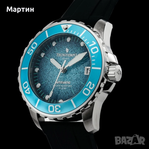 Автоматичен часовник - Tecnotempo - “SANDY” – Sky Blue - 300 метра, снимка 4 - Мъжки - 52367566