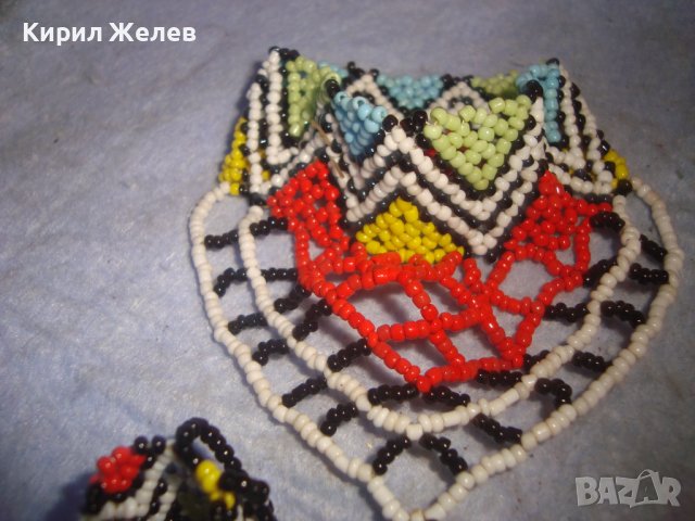 МЪНИСТЕНО ЦВЕТНО ХЕНД МЕЙД АРТ УКРАШЕНИЕ ГРИВНА с ПРЪСТЕН МНОГО ЕФЕКТНО БИЖУ 4575, снимка 9 - Бижутерийни комплекти - 37114880