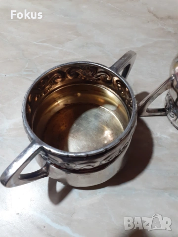Страхотен даски дебело посребрен сет за чай Eneret Astral, снимка 6 - Антикварни и старинни предмети - 53348383