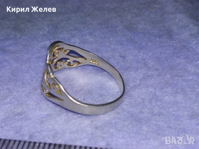 ПРЕКРАСЕН АЖУРЕН СРЕБЪРЕН АРТ НУВО СТИЛ ПРЪСТЕН СРЕБРО 925 АНГЛИЯ МАЙСТОРСКО БИЖУ 40105, снимка 6 - Пръстени - 42763000