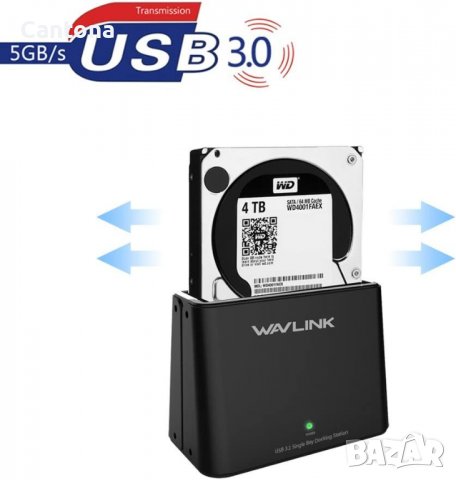 Wavlink докинг станция за SATA ​HDD И SSD - 2.5’’ и 3.5’’, снимка 5 - Други - 37254868