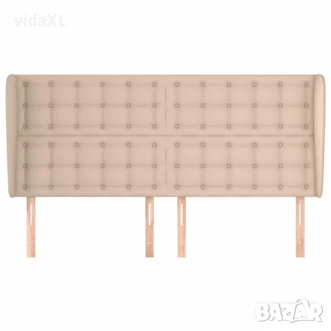 vidaXL Горна табла с уши, капучино, 163x23x118/128 см, изкуствена кожа, снимка 3 - Тоалетки - 56146621