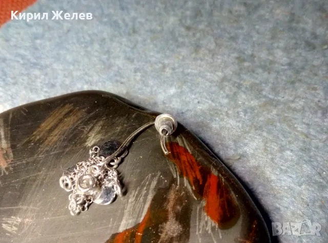 ЕФИРНА СРЕБЪРНА ОБИЦА със СЪРЧИЦА СРЕБРО 925 с БЯЛА ПОЗЛАТА и ФАСЕТИРАН БЛЕСТЯЩ ЦИРКОН ОБЕЦА 31782, снимка 3 - Обеци - 49001584