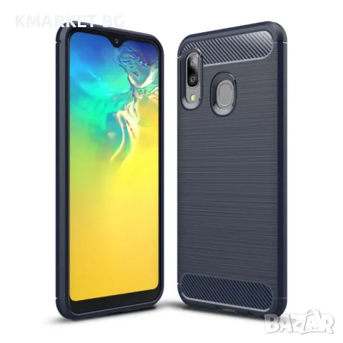 Samsung Galaxy A20e Удароустойчив Carbon Fiber Калъф и Протектор, снимка 3 - Калъфи, кейсове - 48566287