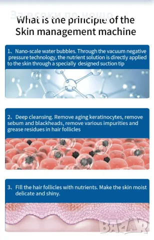 Мултифункционален 7-в-1 уред за анализ и грижа за кожата с Ice Blue Plus технология, снимка 3 - Козметични уреди - 48810981