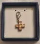 Висулка малък кръст със светло розови камъни сребро 925, снимка 2