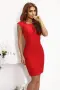 Класическа червена рокля с крилце ръкав арт.0390RED, снимка 1