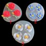 3 модела цветя силиконов молд форма декор украса торта фондан смола, снимка 1 - Форми - 30054908