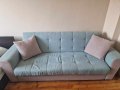 Разтегателен диван , мента + светло кафяв, снимка 1 - Дивани и мека мебел - 42548776