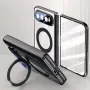 Xiaomi 18 Fold Магнитен Калъф, Стъкло, 360° Стойка – Черен, Червен и Сребрист, снимка 2