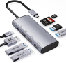 CreaBivotion USB C хъб, 8 в 1 адаптер, докинг станция за лаптоп с HDMI, SD/TF, 4 USB 3.0 порта