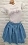 Дамски сет дънкова пола и тениска Pacha Mallorca, снимка 1 - Комплекти - 37042272